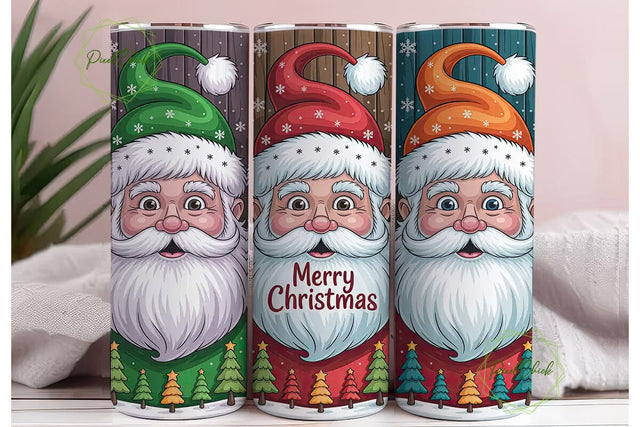Christmas Santa Gnomes 20oz Tumbler Wrap Sublimation PixelChick 