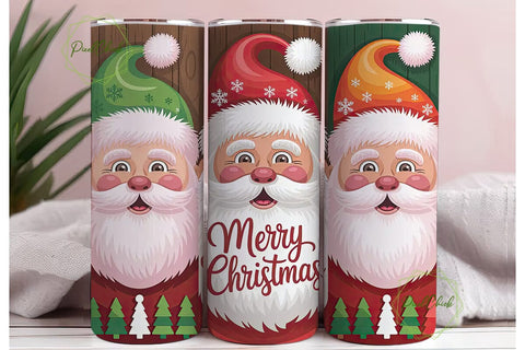 Christmas Santa Gnomes 20oz Tumbler Wrap Sublimation PixelChick 