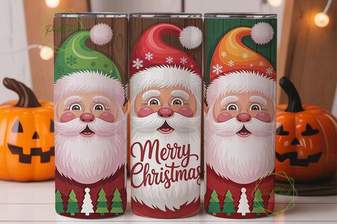 Christmas Santa Gnomes 20oz Tumbler Wrap Sublimation PixelChick 