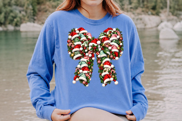 Christmas Santa Hat Coquette Bow PNG Sublimation nirmal108roy 