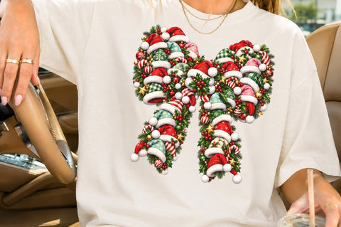 Christmas Santa Hat Coquette Bow PNG Sublimation nirmal108roy 