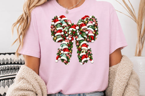 Christmas Santa Hat Coquette Bow PNG Sublimation nirmal108roy 