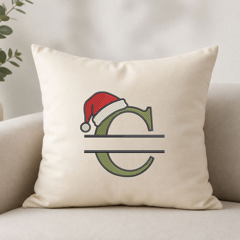 Christmas Santa Hat Split Letter C Machine Embroidery Design – Christmas Monogram Embroidery File Embroidery/Applique DESIGNS PatternFeed8 