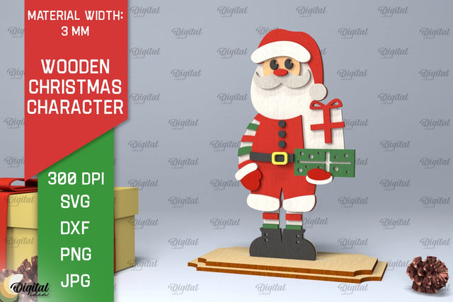 Christmas Santa Laser Cut. Christmas Decoration SVG Design SVG Evgenyia Guschina 