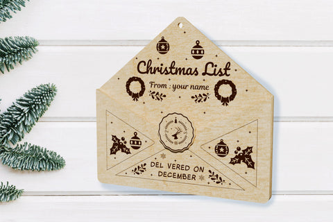 Christmas Santa Letters Decoration Laser Cut Template SVG LaserCutano 