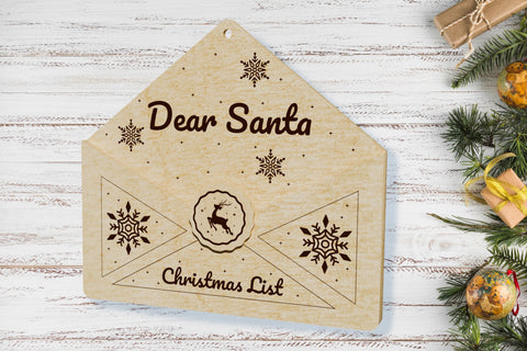 Christmas Santa Letters Decoration Laser Cut Template SVG LaserCutano 