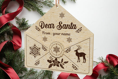 Christmas Santa Letters Decoration Laser Cut Template SVG LaserCutano 