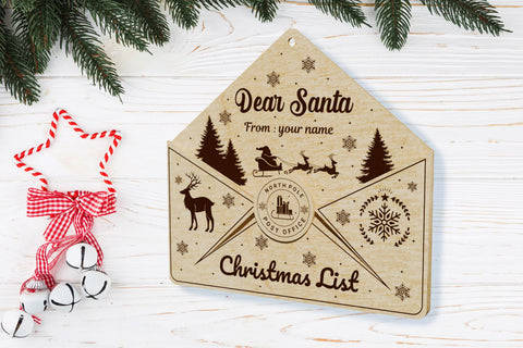 Christmas Santa Letters Decoration Laser Cut Template SVG LaserCutano 