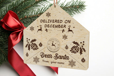 Christmas Santa Letters Decoration Laser Cut Template SVG LaserCutano 