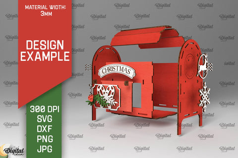 Christmas Santa Mail Laser Cut. Letters to Santa MailBox SVG SVG Evgenyia Guschina 
