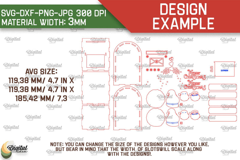 Christmas Santa Mail Laser Cut. Letters to Santa MailBox SVG - So Fontsy