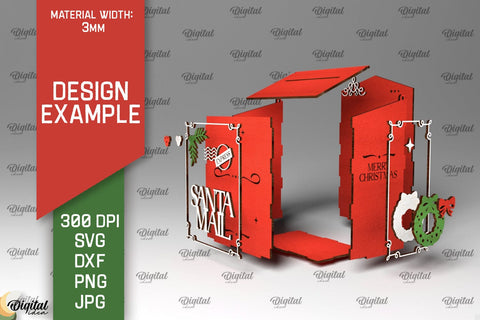 Christmas Santa Mail Laser Cut. Letters to Santa MailBox SVG SVG Evgenyia Guschina 