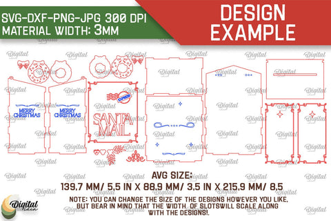 Christmas Santa Mail Laser Cut. Letters to Santa MailBox SVG SVG Evgenyia Guschina 