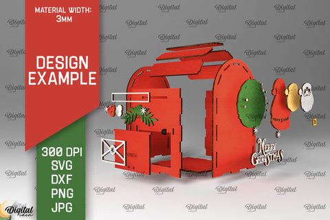 Christmas Santa Mail Laser Cut. Letters to Santa MailBox SVG SVG Evgenyia Guschina 