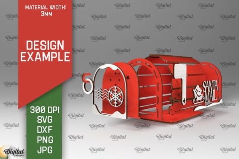 Christmas Santa Mail Laser Cut. Letters to Santa MailBox SVG SVG Evgenyia Guschina 