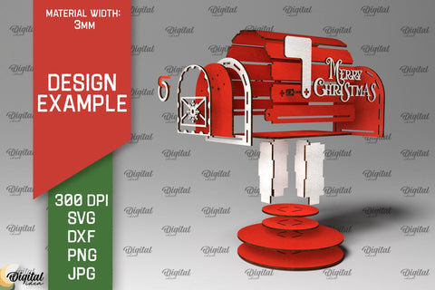 Christmas Santa Mail Laser Cut. Letters to Santa MailBox SVG SVG Evgenyia Guschina 