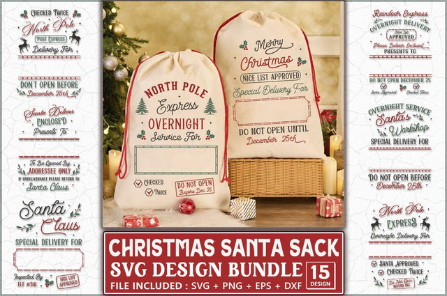 Christmas Santa Sack SVG Bundle SVG Shetara Begum 