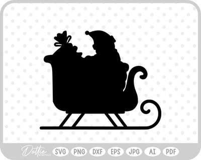 Christmas Santa Sleigh SVG DottieDigitals 
