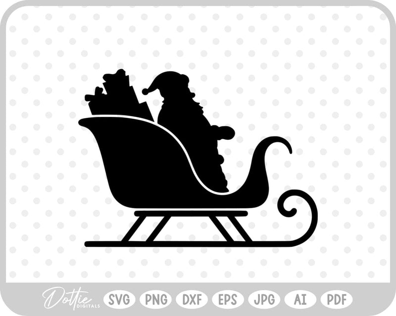 Christmas Santa Sleigh SVG DottieDigitals 