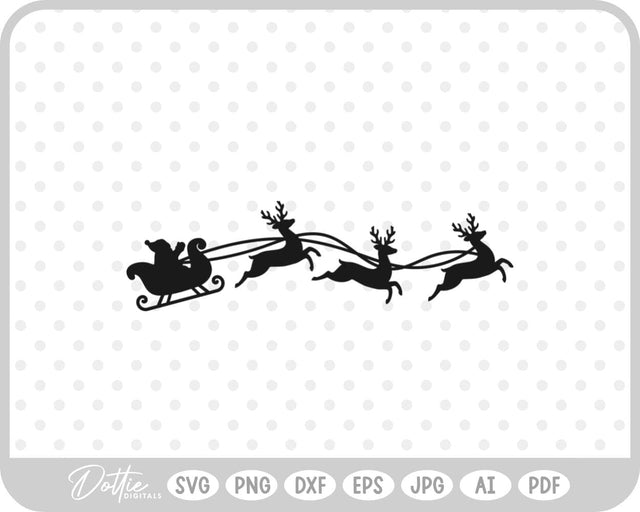 Christmas Santa Sleigh SVG DottieDigitals 