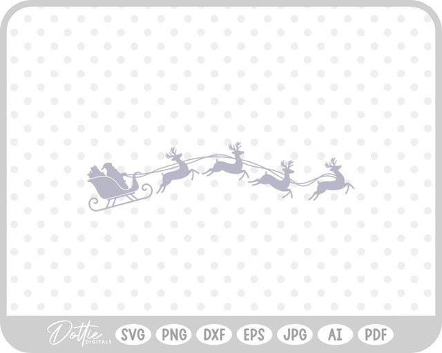 Christmas Santa Sleigh SVG DottieDigitals 