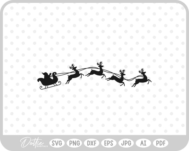 Christmas Santa Sleigh SVG DottieDigitals 