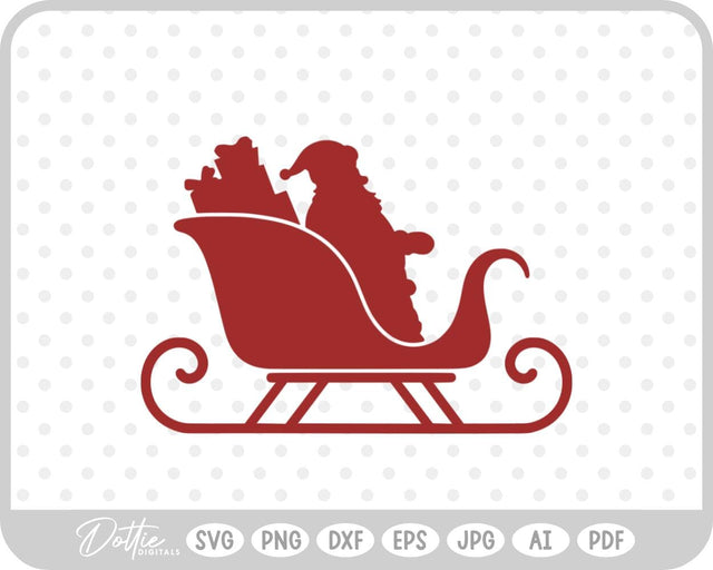Christmas Santa Sleigh SVG DottieDigitals 