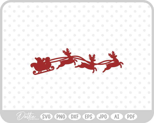Christmas Santa Sleigh SVG DottieDigitals 