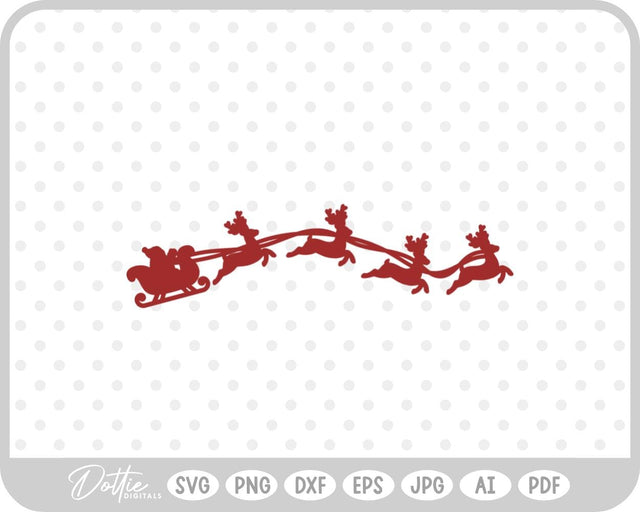 Christmas Santa Sleigh SVG DottieDigitals 