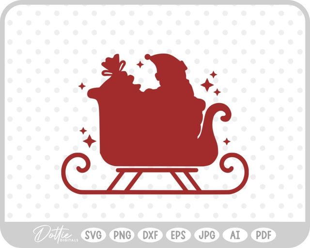 Christmas Santa Sleigh SVG DottieDigitals 
