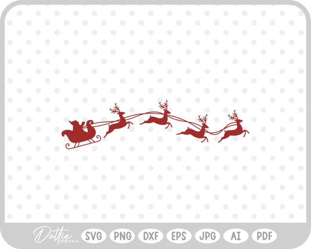 Christmas Santa Sleigh SVG DottieDigitals 