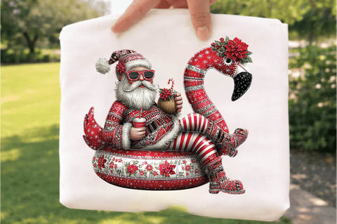 Christmas Santa Summer Vacation Clipart Sublimation SVGArt 