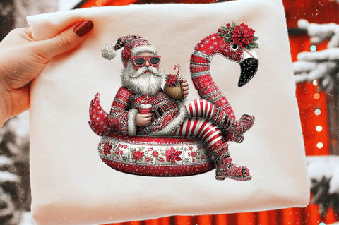 Christmas Santa Summer Vacation Clipart Sublimation SVGArt 