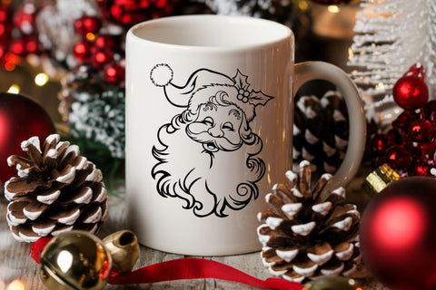 Christmas Santa SVG | Santa Claus Svg | Santa Face Svg | Cute Santa Svg | Santa Outline Svg SVG TonisArtStudio 