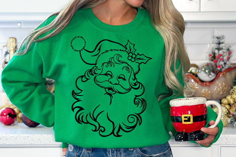 Christmas Santa SVG | Santa Claus Svg | Santa Face Svg | Cute Santa Svg | Santa Outline Svg SVG TonisArtStudio 