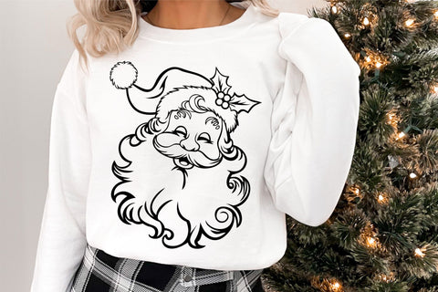 Christmas Santa SVG | Santa Claus Svg | Santa Face Svg | Cute Santa Svg | Santa Outline Svg SVG TonisArtStudio 