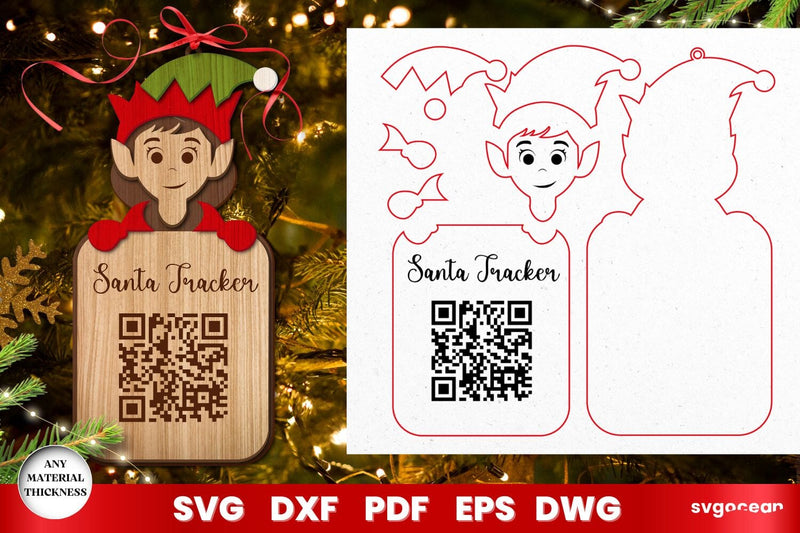 Christmas Santa Tracker Laser Cut - So Fontsy