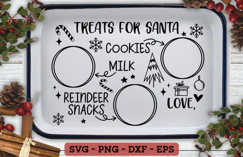 Christmas Santa Tray SVG - Christmas PNG, Cookies for Santa SVG, Treats for Santa SVG SVG GraphicsTreasures 