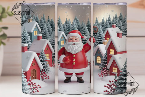 Christmas Santa Winter Village Tumbler Sublimation sassyprint 