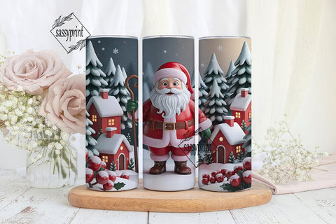 Christmas Santa Winter Village Tumbler Sublimation sassyprint 