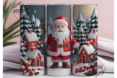 Christmas Santa Winter Village Tumbler Sublimation sassyprint 
