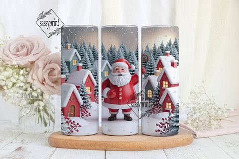 Christmas Santa Winter Village Tumbler Sublimation sassyprint 