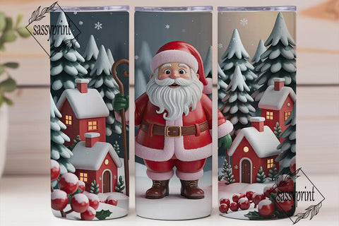 Christmas Santa Winter Village Tumbler Sublimation sassyprint 