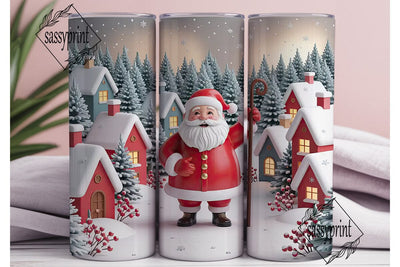 Christmas Santa Winter Village Tumbler Sublimation sassyprint 