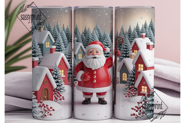 Christmas Santa Winter Village Tumbler Sublimation sassyprint 