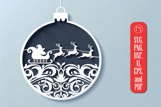 Christmas Santa's Sleigh SVG Cut File SVG MD JOYNAL ABDIN 
