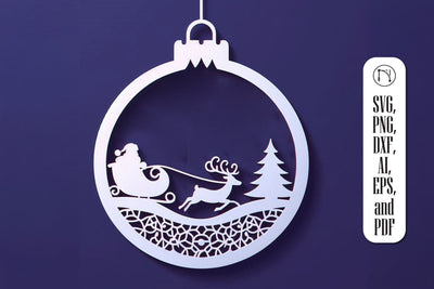 Christmas Santa's Sleigh SVG Cut File SVG MD JOYNAL ABDIN 