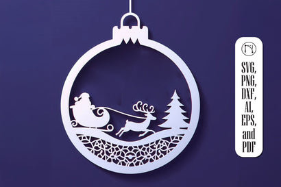 Christmas Santa's Sleigh SVG Cut File SVG MD JOYNAL ABDIN 