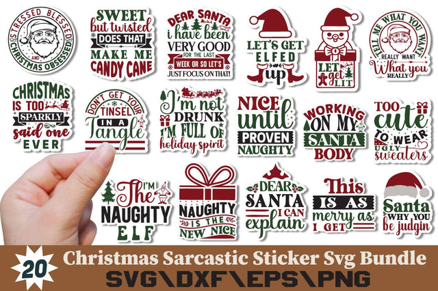 Christmas Sarcastic Sticker Svg Bundle SVG Angelina750 