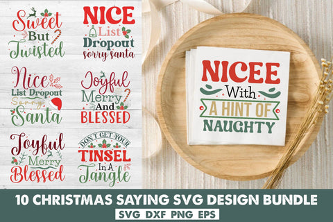 Christmas Saying Cvg Bundle SVG Rupkotha 